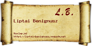 Liptai Benignusz névjegykártya